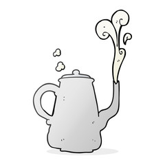 cartoon steaming coffee pot