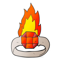 cartoon magic ring with huge gem