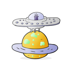 cartoon flying saucer