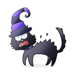 cartoon scared black cat