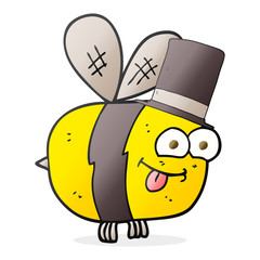 cartoon bee wearing hat
