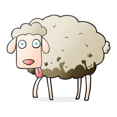 cartoon muddy sheep