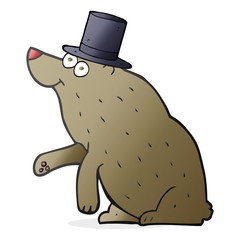 cartoon bear in top hat