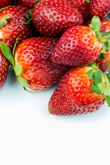 Half of strawberry isolated on white background