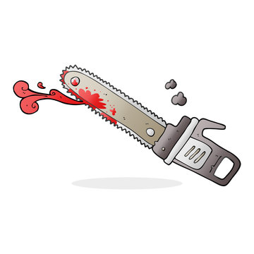 Cartoon Bloody Chainsaw