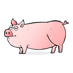 cartoon huge pig