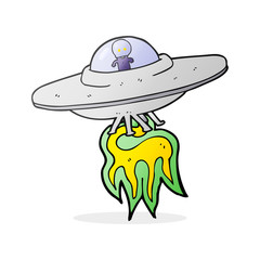 cartoon alien flying saucer