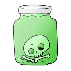 cartoon jar with skull