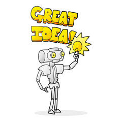 cartoon robot with great idea