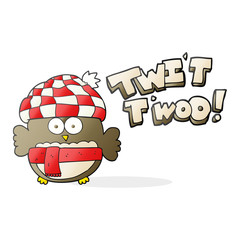 cartoon cute owl singing twit twoo