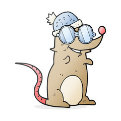 cartoon mouse wearing glasses and hat
