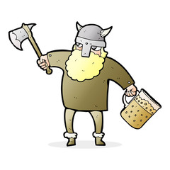 cartoon drunk viking