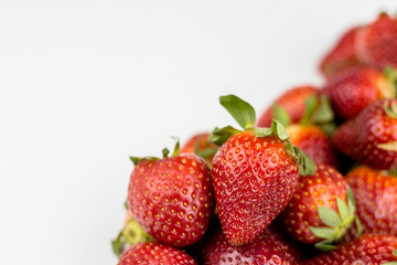 Half of strawberry isolated on white background