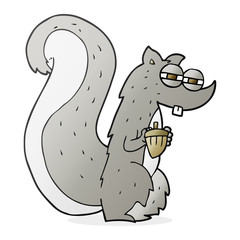 cartoon squirrel with nut