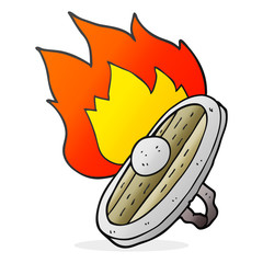 cartoon shield burning