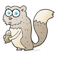 cartoon angry squirrel with nut