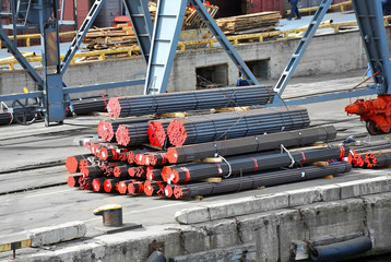 Stacked PVC and steel pipe