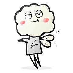 cartoon cute cloud head imp