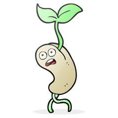 cartoon sprouting seed
