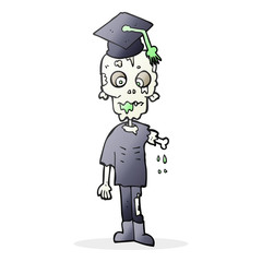 cartoon zombie student