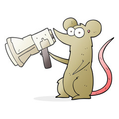 cartoon mouse with megaphone