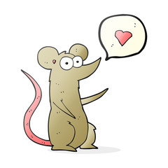 cartoon mouse in love