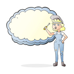 cartoon female mechanic