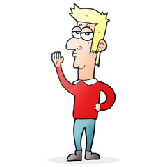 cartoon man waving