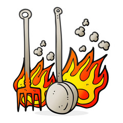 cartoon hot fireside tools