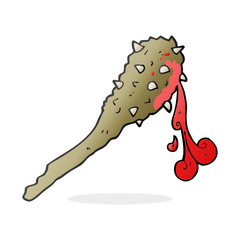 cartoon bloody stone age club