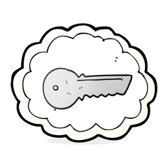cartoon door key