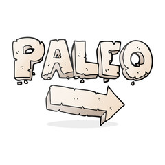cartoon paleo diet pointing arrow