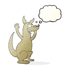 thought bubble cartoon kangaroo