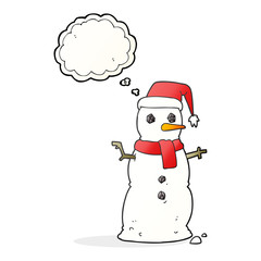 thought bubble cartoon snowman