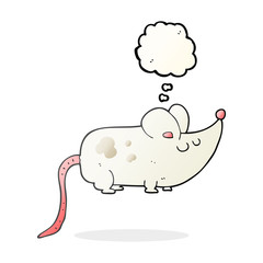cute thought bubble cartoon mouse