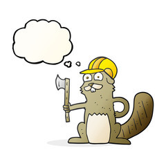 thought bubble cartoon beaver