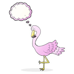 thought bubble cartoon flamingo