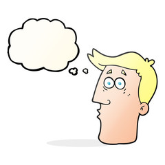 thought bubble cartoon male face