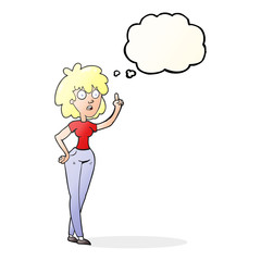 thought bubble cartoon woman