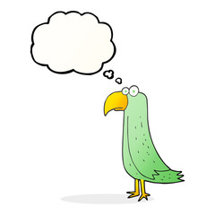 thought bubble cartoon parrot