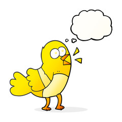 thought bubble cartoon bird
