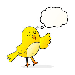 thought bubble cartoon bird