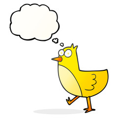 thought bubble cartoon bird