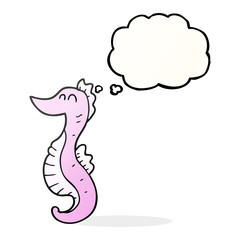 thought bubble cartoon seahorse