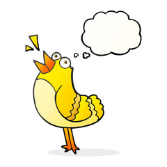 thought bubble cartoon bird