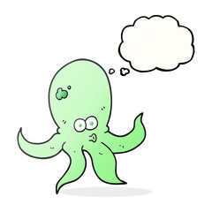 thought bubble cartoon octopus