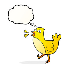 thought bubble cartoon bird