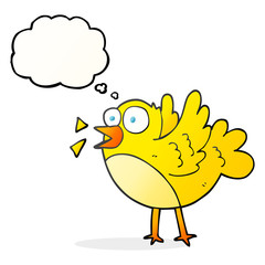 thought bubble cartoon bird