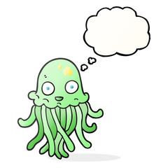 thought bubble cartoon octopus
