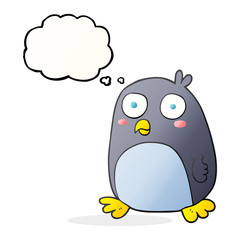 thought bubble cartoon penguin